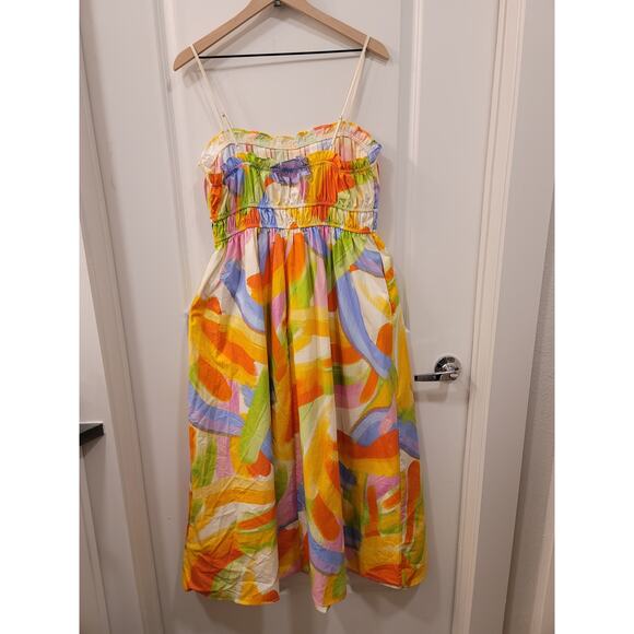 Peach Love Yellow Multiprint Maxi Dress with Pockets - Picture 3 of 9